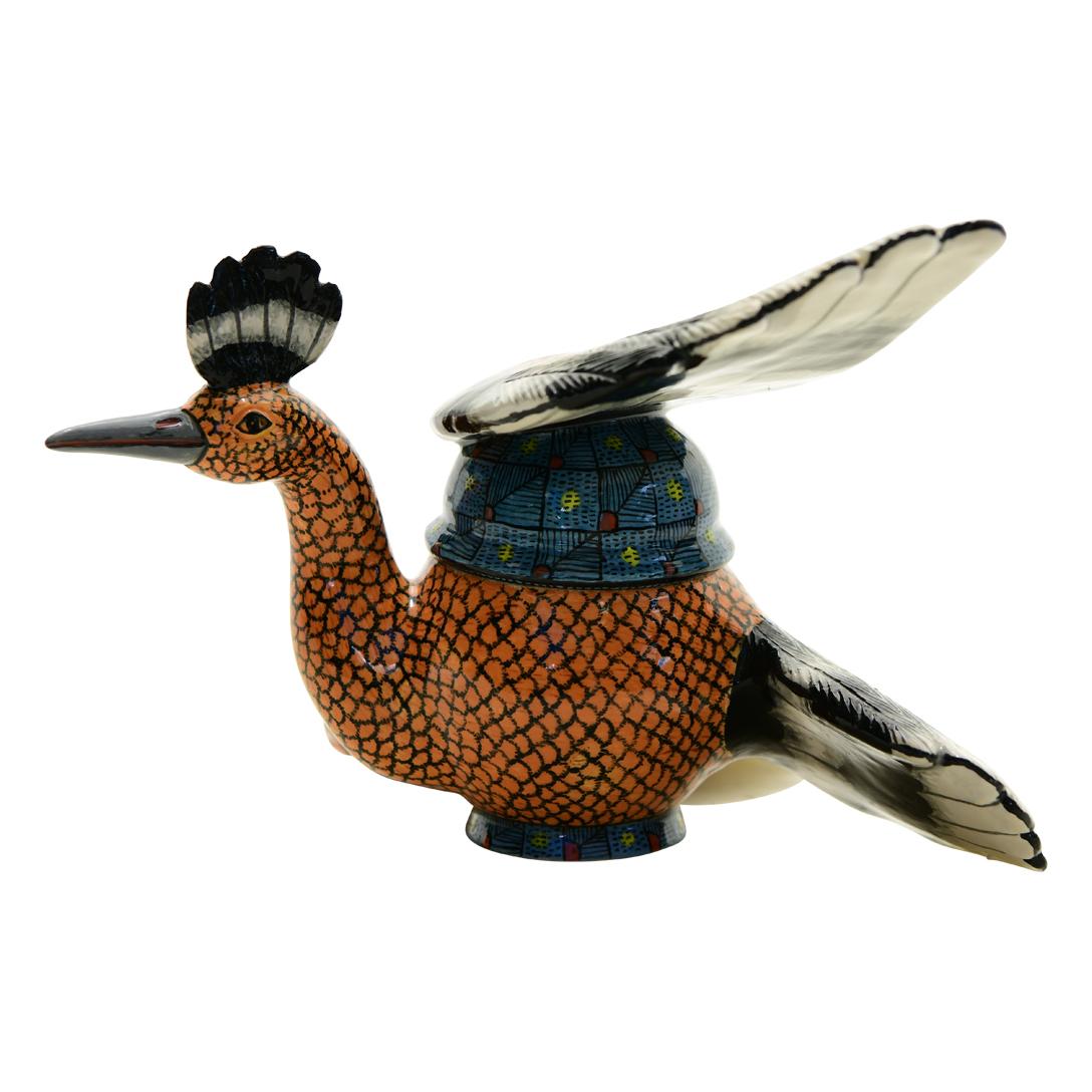 South African Hand made ceramic Hoopoe Jewelry Box made in South Africa