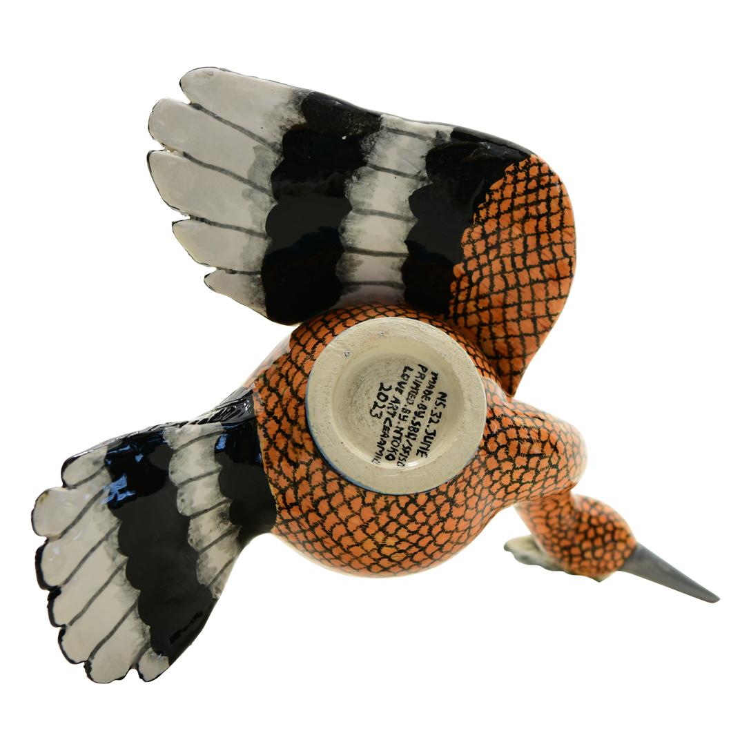 Hand made ceramic Hoopoe Jewelry Box made in South Africa In New Condition In North Miami, FL