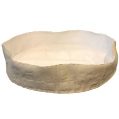 Handmade Ceramic Khaki and White Bowl, Italy, Contemporary