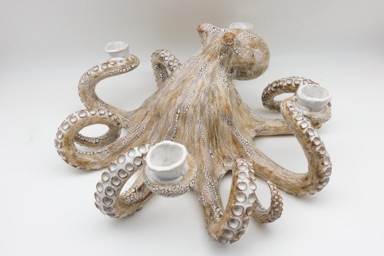 Handmade Ceramic Octopus Candelabra at 1stDibs octopus ceramics