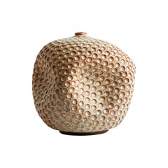Handmade Ceramic Textured Vase / Interior Sculpture / Wabi Sabi Vessel
