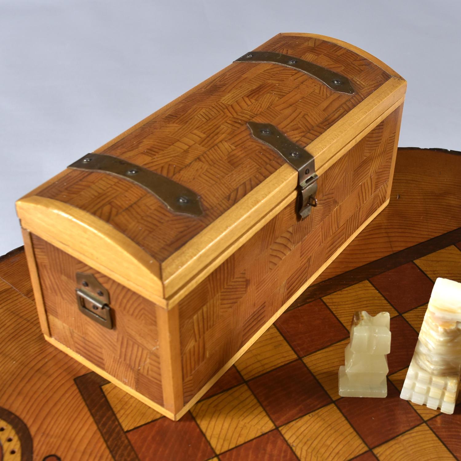 Hand Made Chess and Cribbage Live Edge Game Table on Tree Stump with Pieces For Sale 9