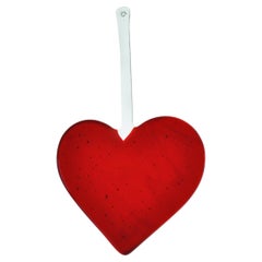 Handmade Christmas Glass Heart Ornament from Denmark