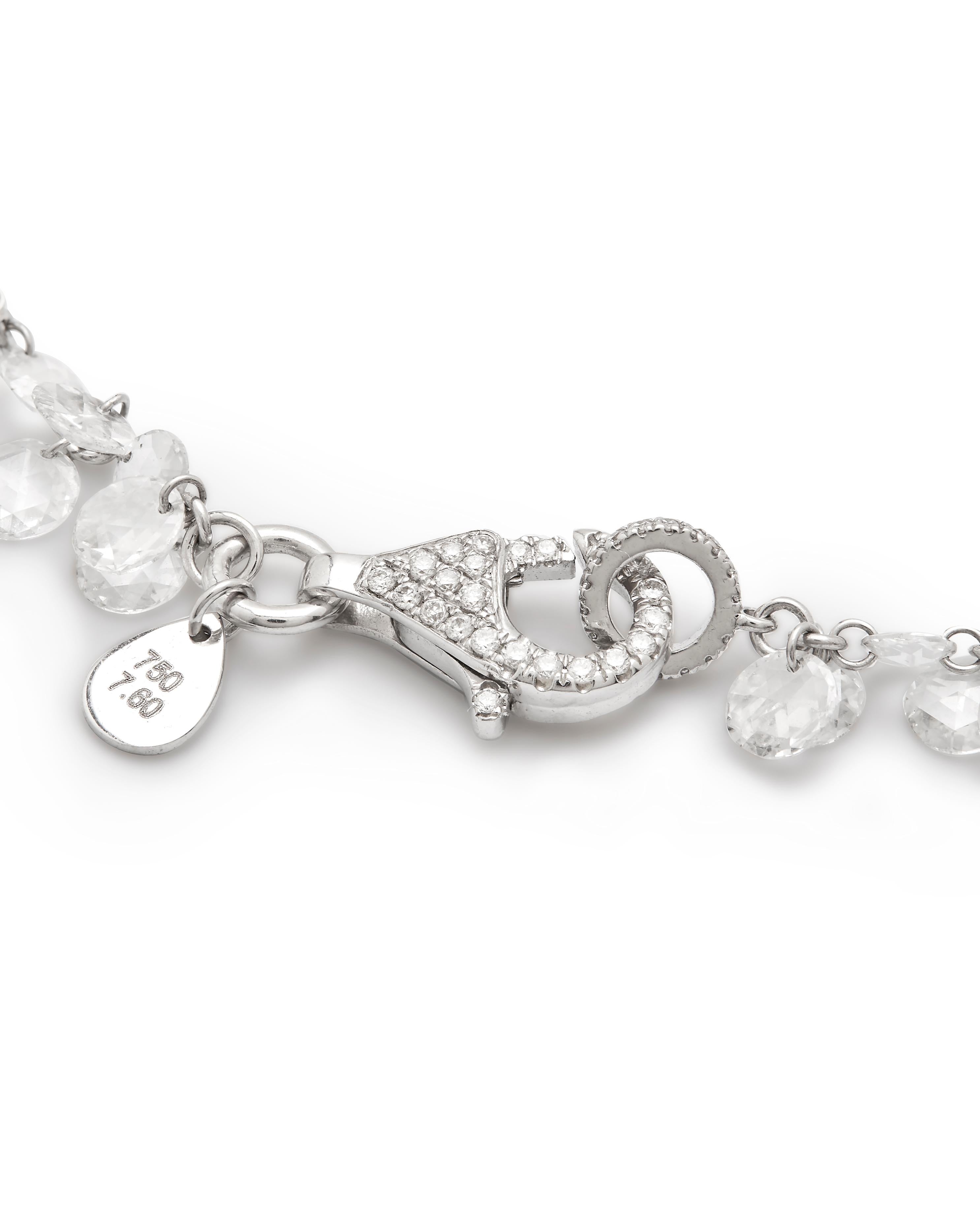Bracelet circulaire en diamants taillé à plat fait à la main Unisexe en vente