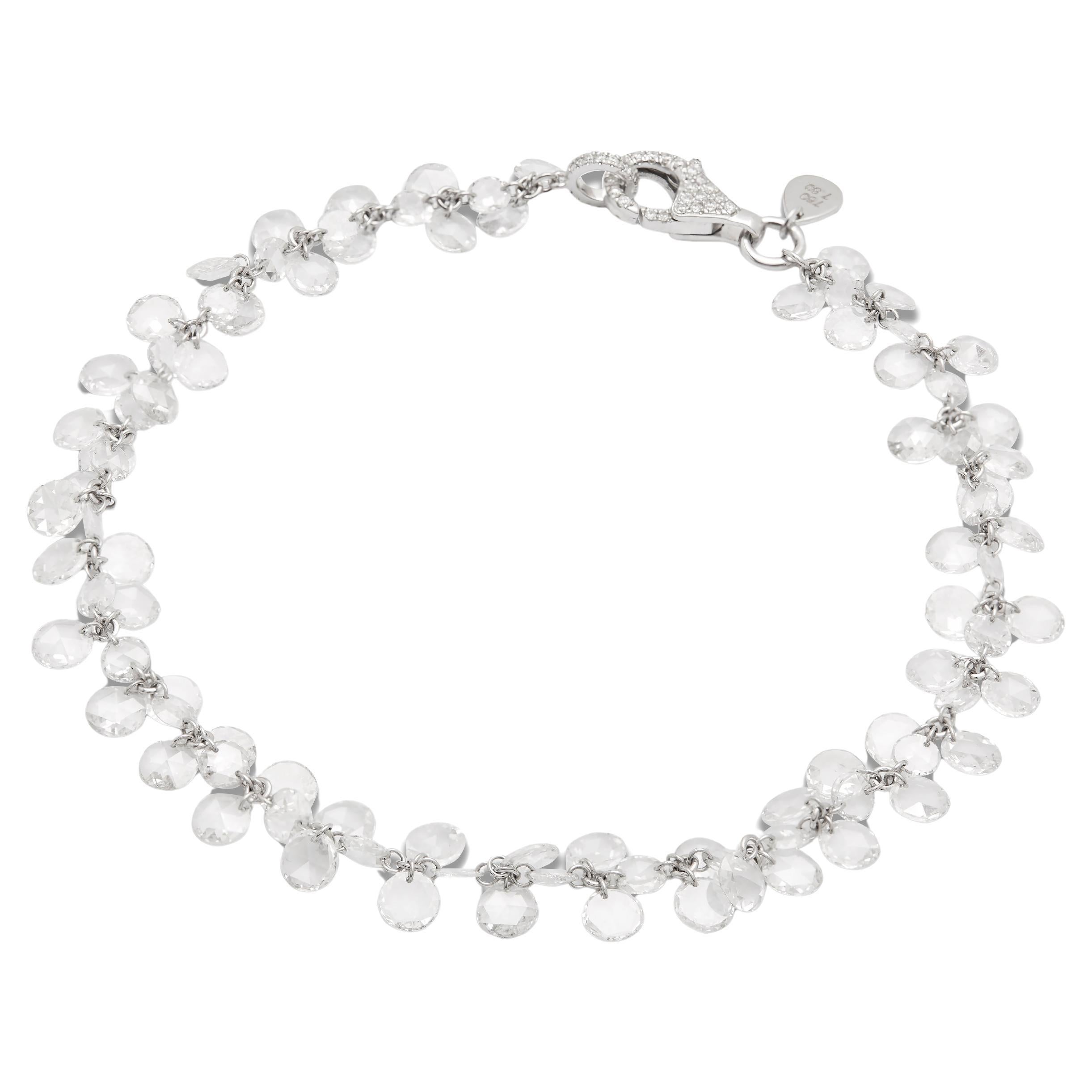 Hand-Made Circular flat-cut diamond bracelet