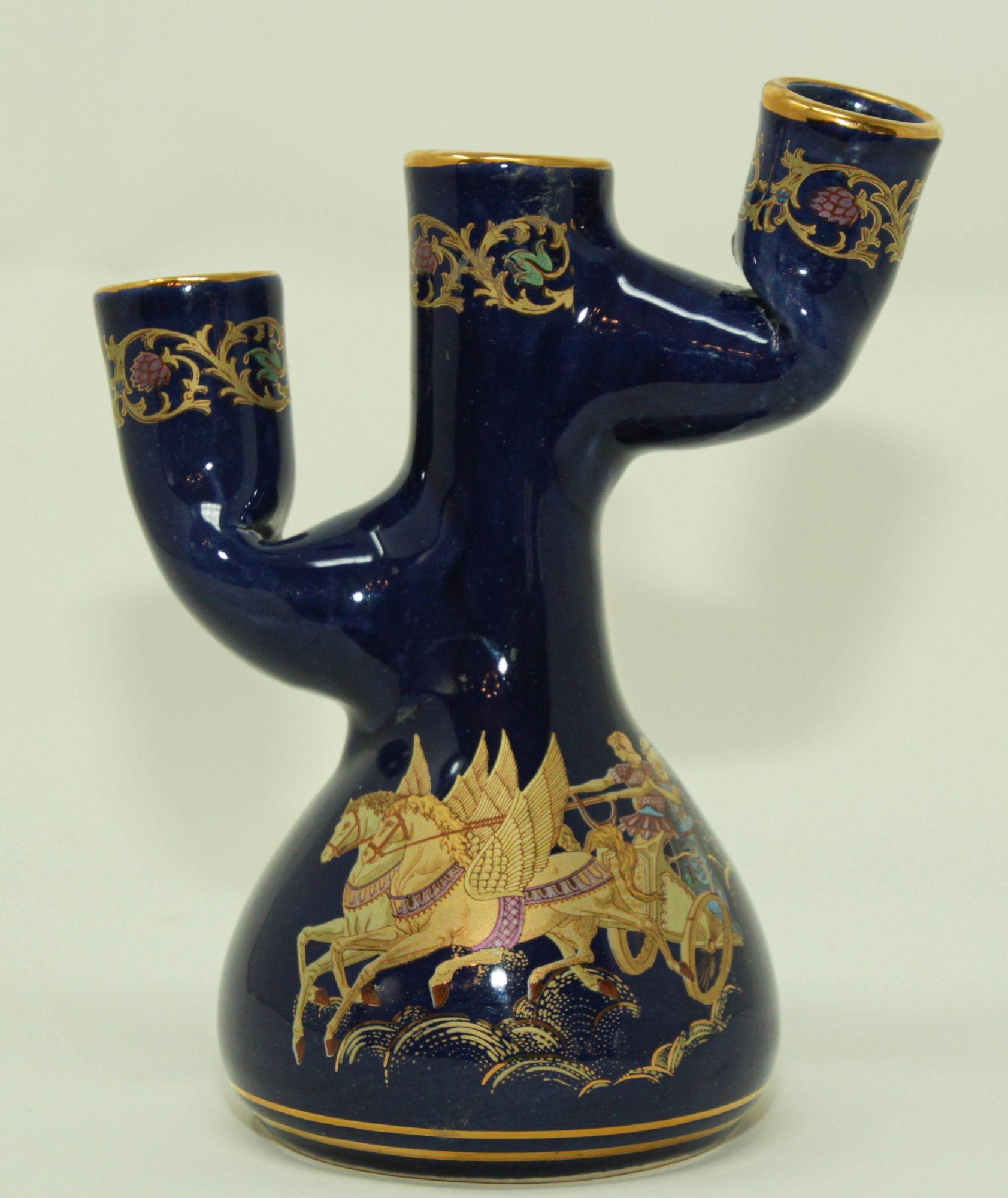 Hand-Crafted Handmade Collector Candle Holder 24k Gold Greece For Sale