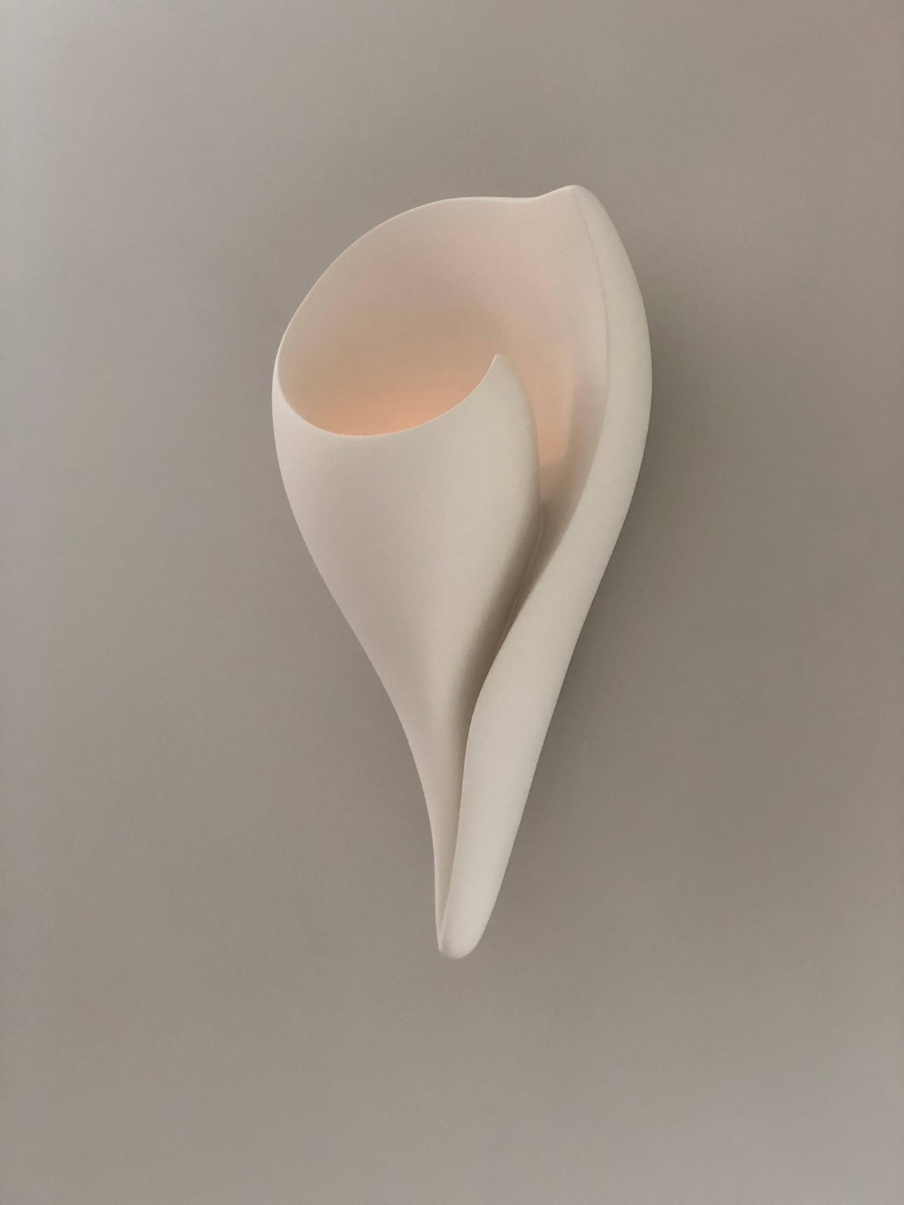 Organic Modern Handmade Monumental Shell Wall Light/Sconce, White Plaster, Hannah Woodhouse For Sale
