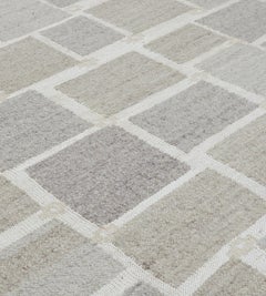Hand-made Contemporary Swedish-Inspired Wool Flat-weave rug