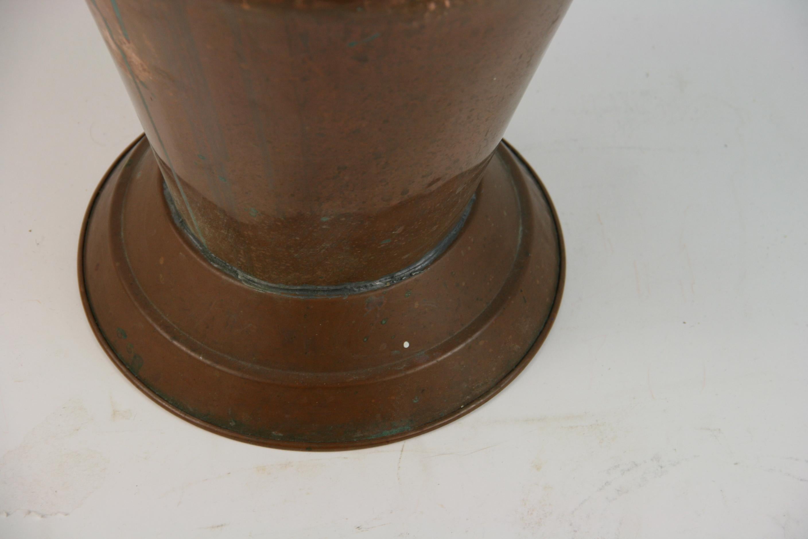 Handmade Garden Copper Vase with Brass Handles/Umbrella stand For Sale 4