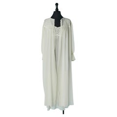 Hand-made embroidery deshabillé and night gown chiffon ensemble Circa 1930