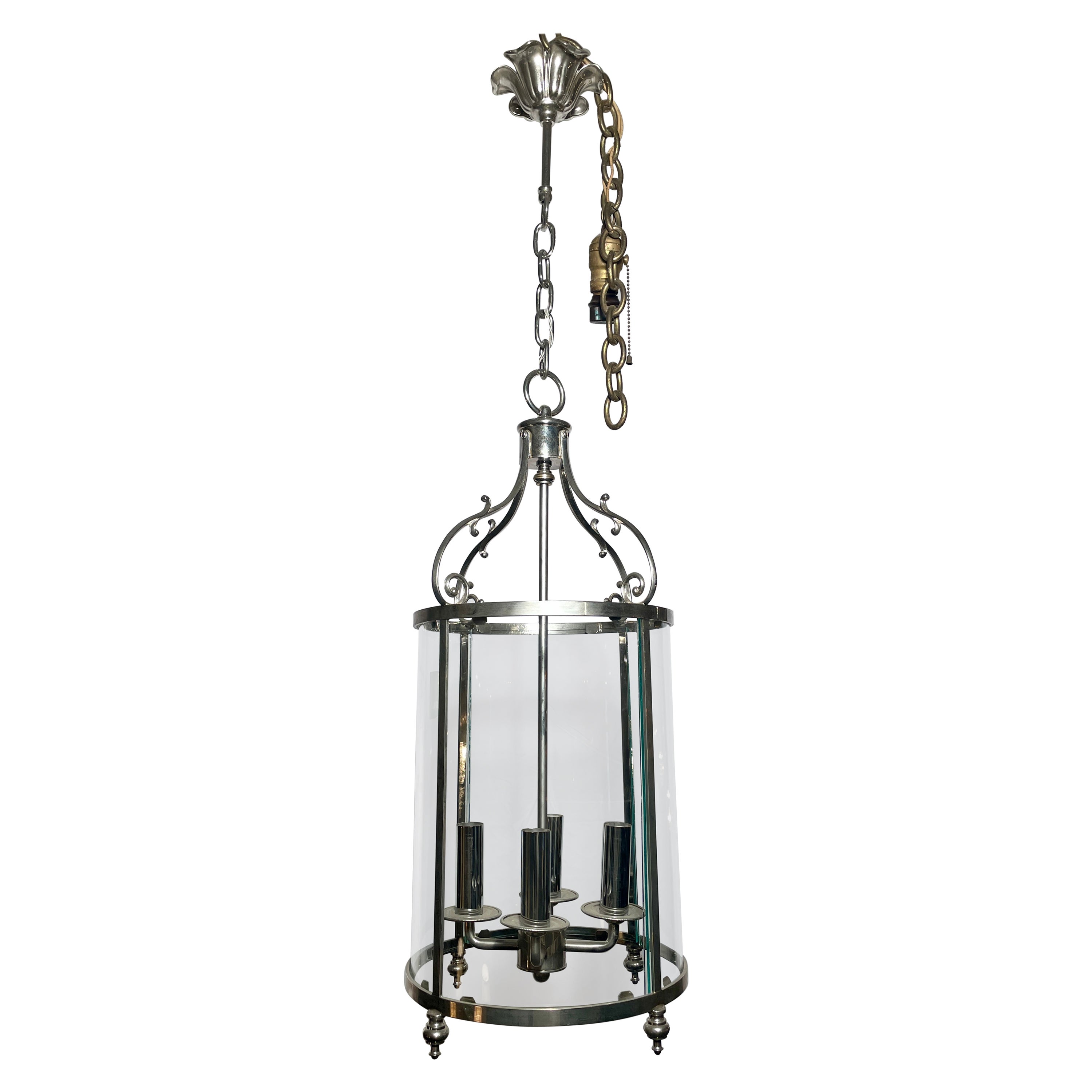 Farol Retro Inglés Hecho a Mano de Acero Pulido de 4 Luces en venta