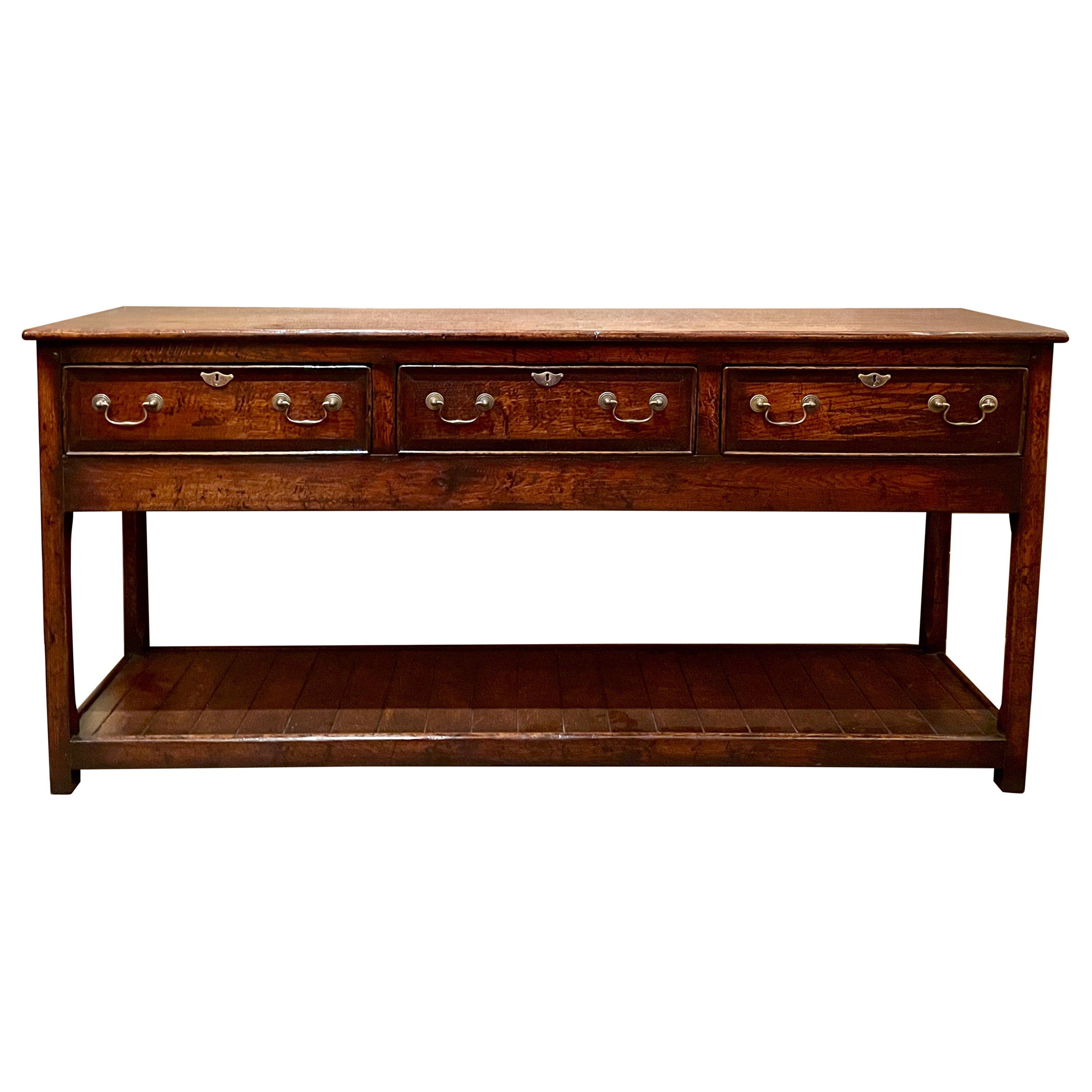 Hand-made English Welsh Oak Dresser Base.