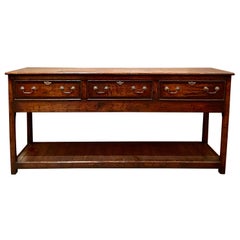 Hand-made English Welsh Oak Dresser Base.