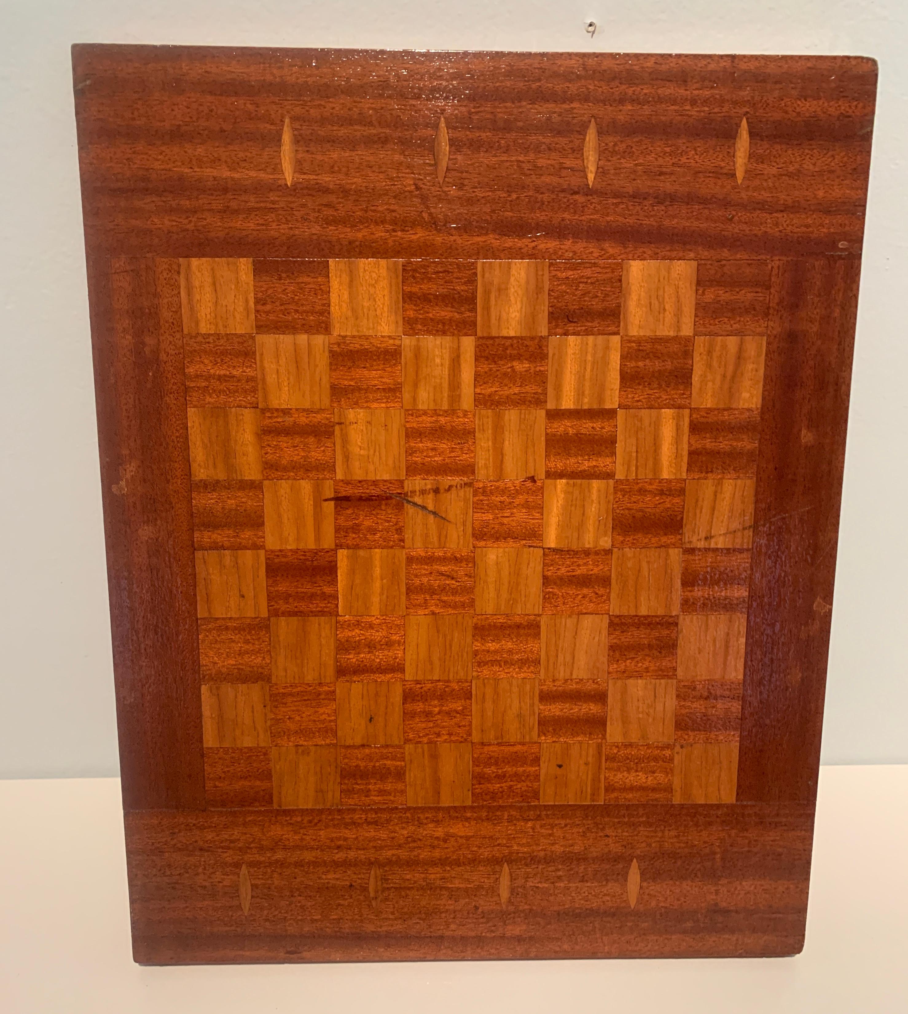 Handmade Folk Art Inlay Game Board In Good Condition For Sale In Los Angeles, CA