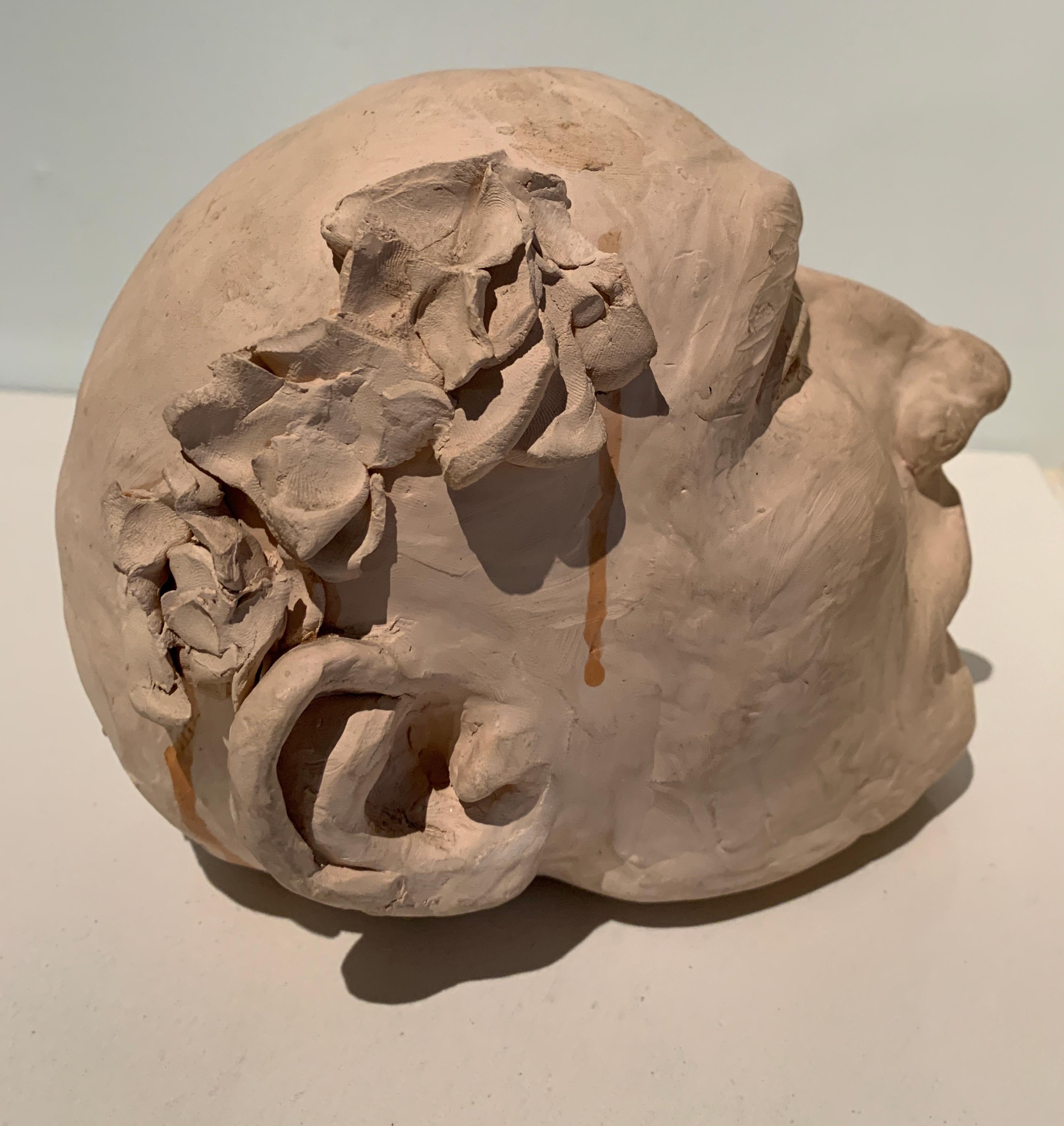 Hand Made Folk Art Pottery Skulptur eines Mannes Kopf (Handgefertigt) im Angebot