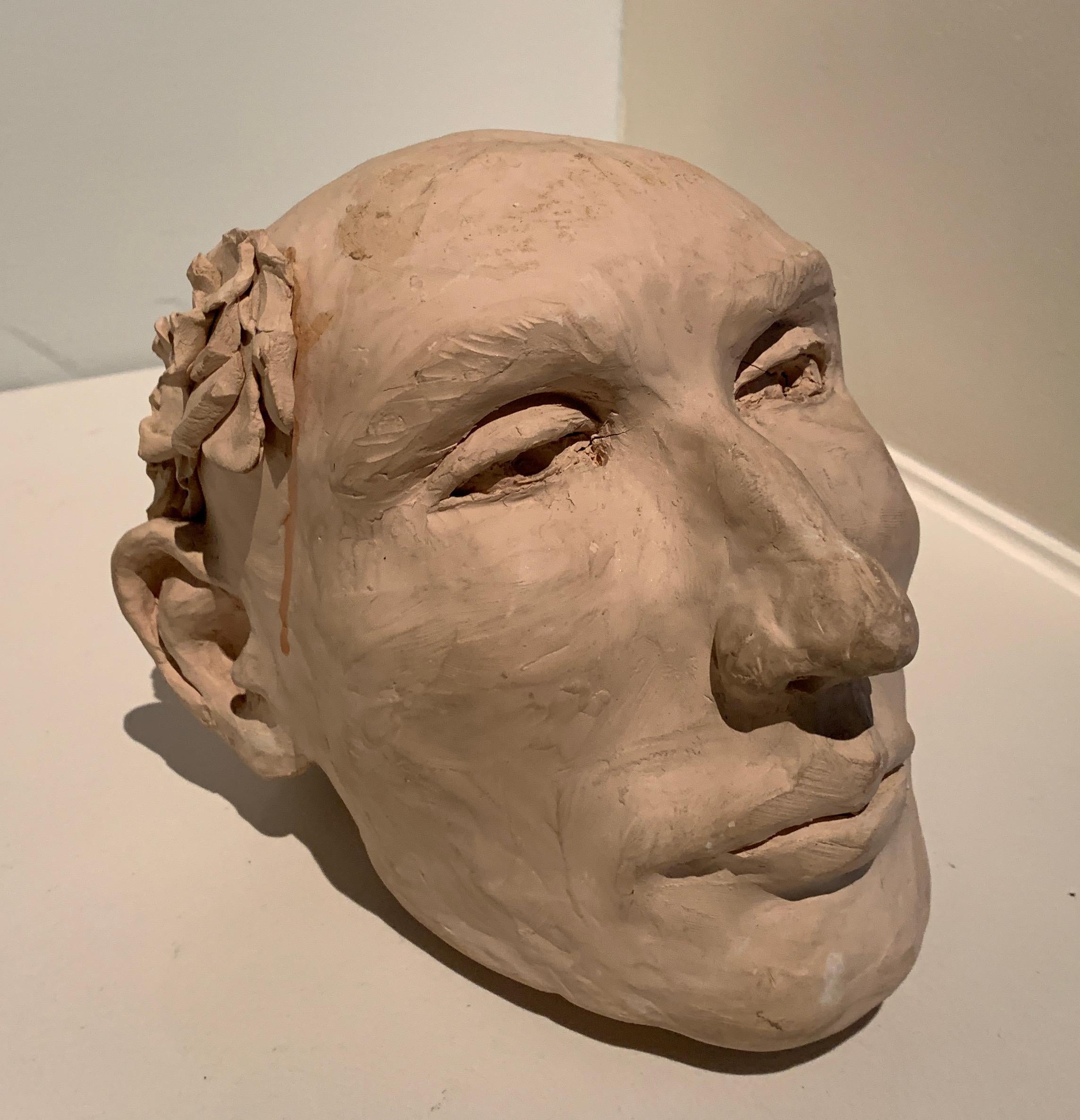 Hand Made Folk Art Pottery Skulptur eines Mannes Kopf (20. Jahrhundert) im Angebot