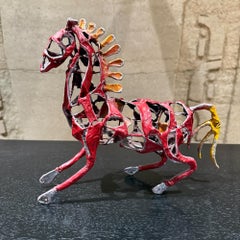 Hand Made Folk Art Sculpture Papel Mache Horse Vintage Abstract