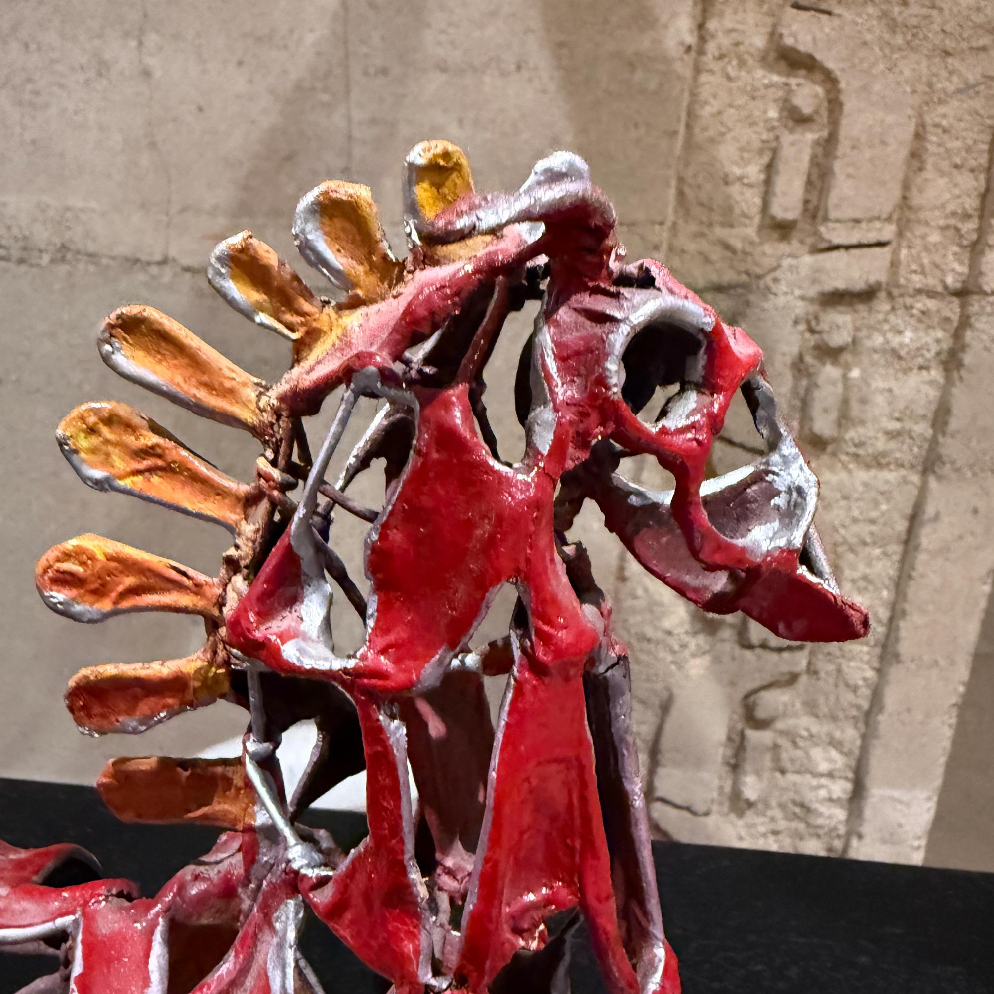 Hand Made Folk Art Sculpture Papel Mache Cheval Vintage Abstract Bon état - En vente à Chula Vista, CA