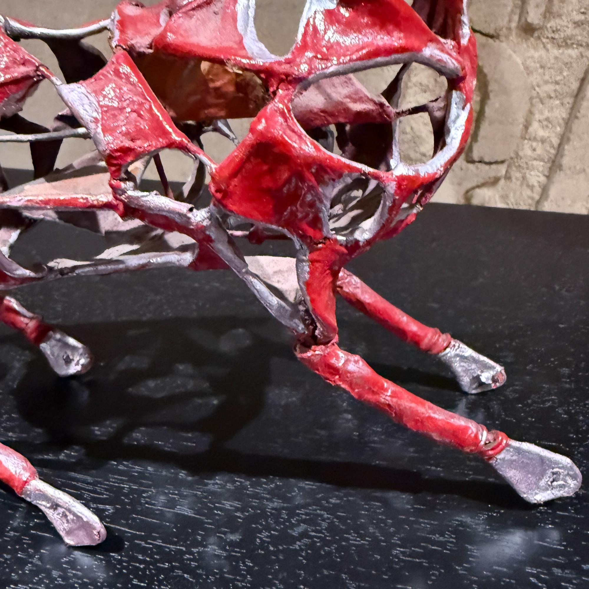 Papier Hand Made Folk Art Sculpture Papel Mache Cheval Vintage Abstract en vente