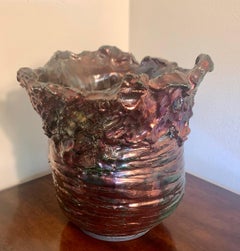 Hand Made Freeform Ceramic Vessel, Cache Pot, Signed Pickett