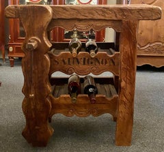 Handmade French Oak Carpenter's Workbench Wine Rack
