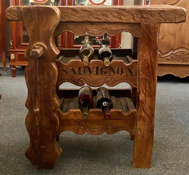 Handmade French Oak Carpenter's Workbench Wine Rack at 1stDibs
