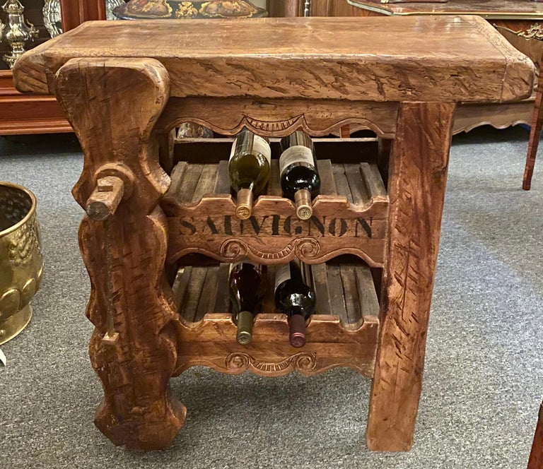 Handmade French Oak Carpenter's Workbench Wine Rack at 1stDibs