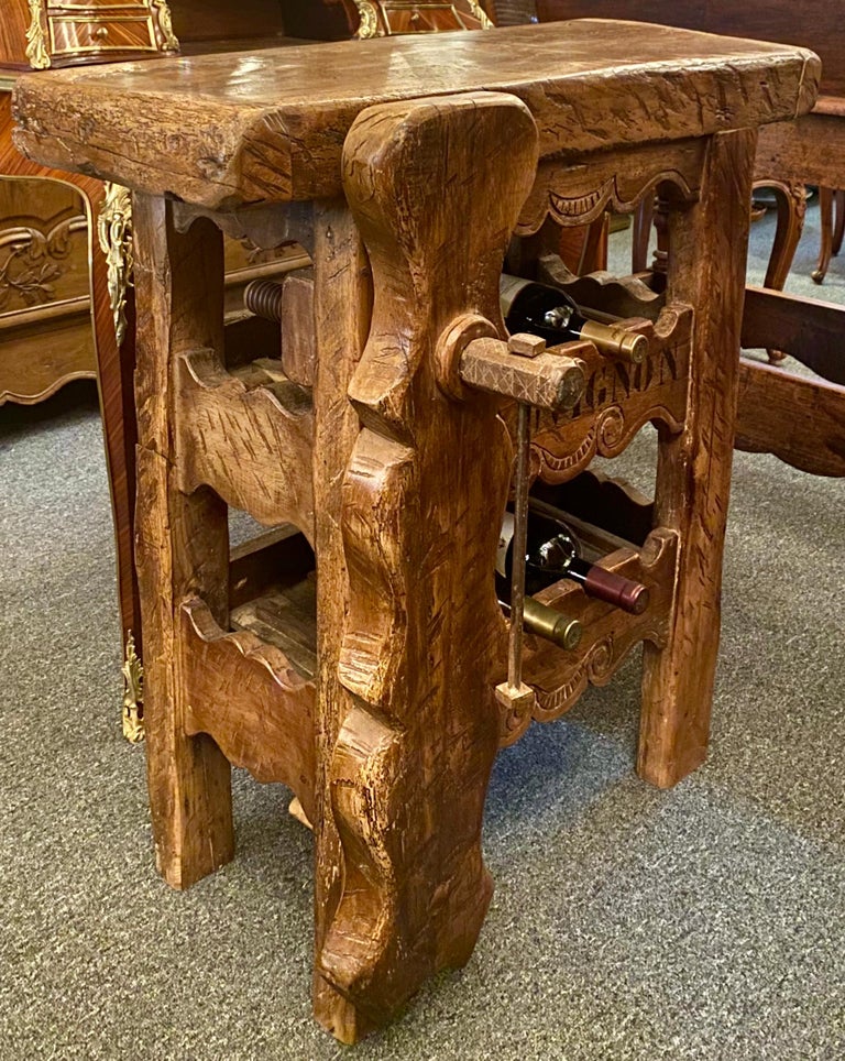 Handmade French Oak Carpenter's Workbench Wine Rack at 1stDibs