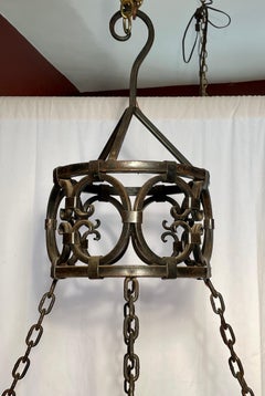 Hand-Made French Wrought Iron Chandelier