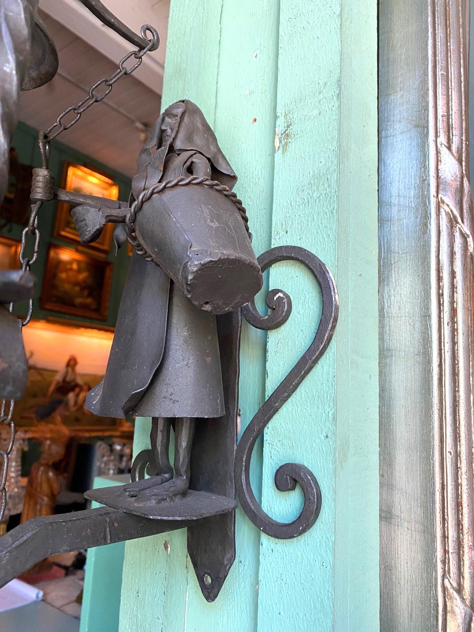 Nord-américain Hand Made Garden Rustic Farm Door Bell Antique Los Angeles CA Cloche Old Fashion en vente