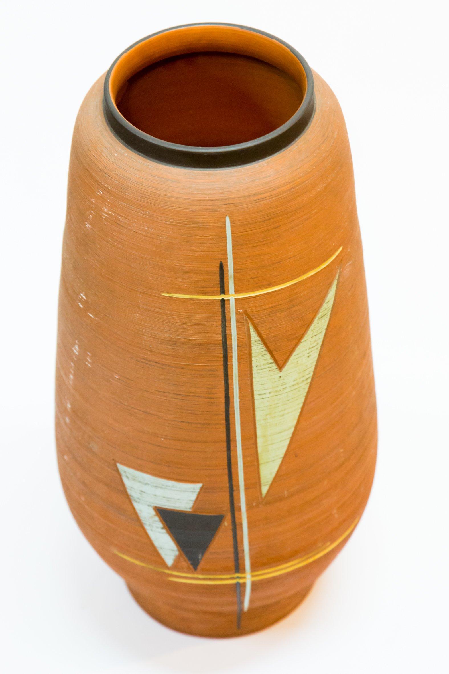 Mid-Century Modern Handmade German 1960s Ceramic Floor Vase, 1960s