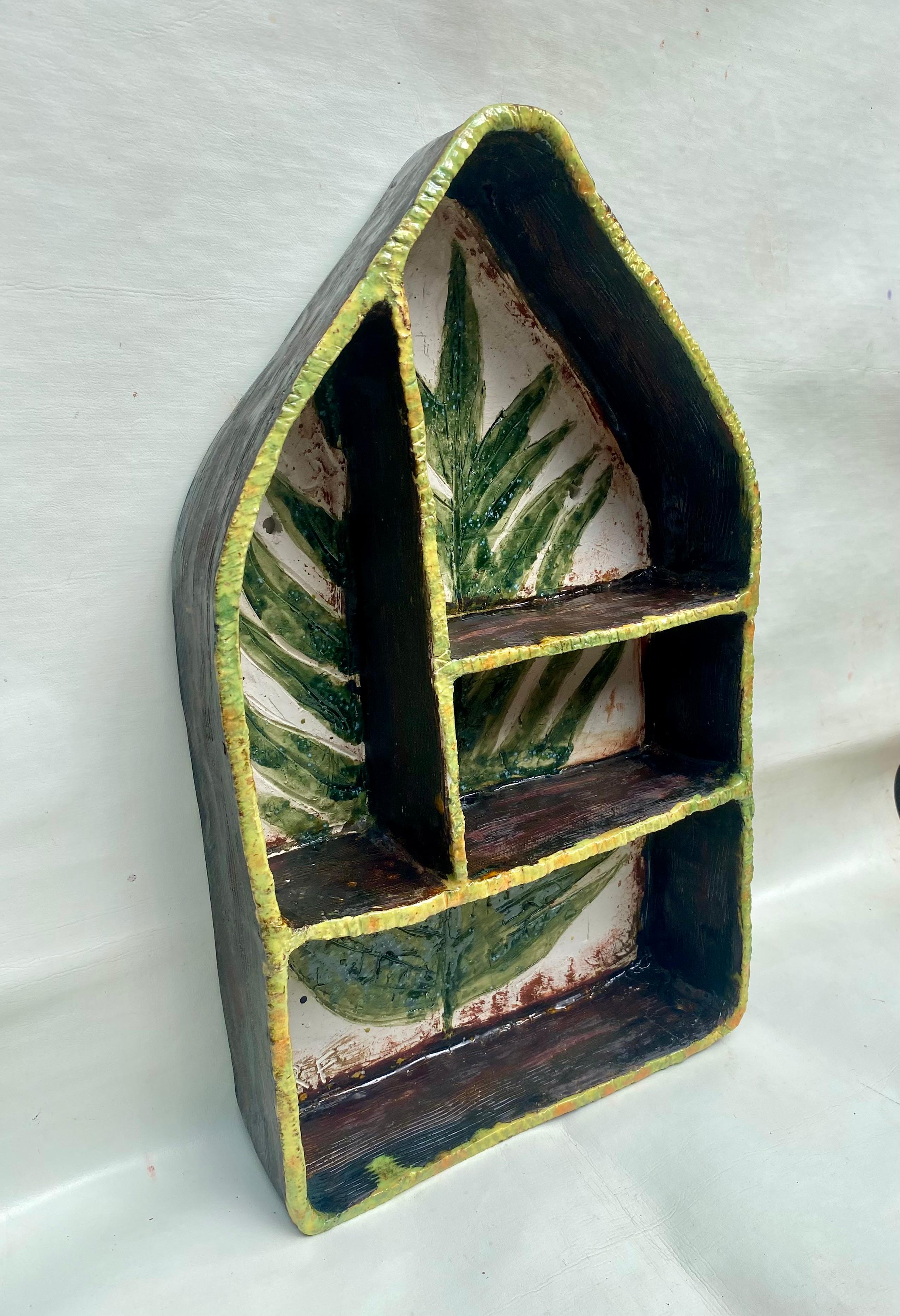 American Hand Made Glazed Ceramic Shelf For Sale