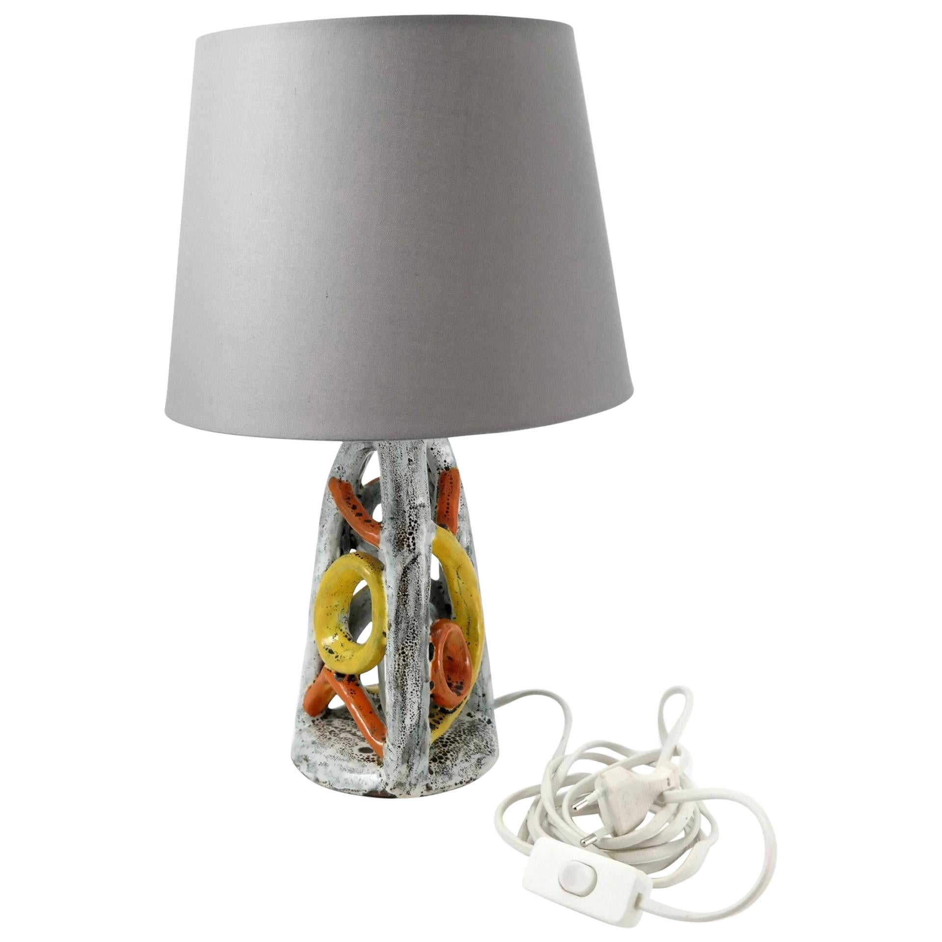 Pair of Handmade Ceramic Table Lamps by Elite Design For Sale at 1stDibs
