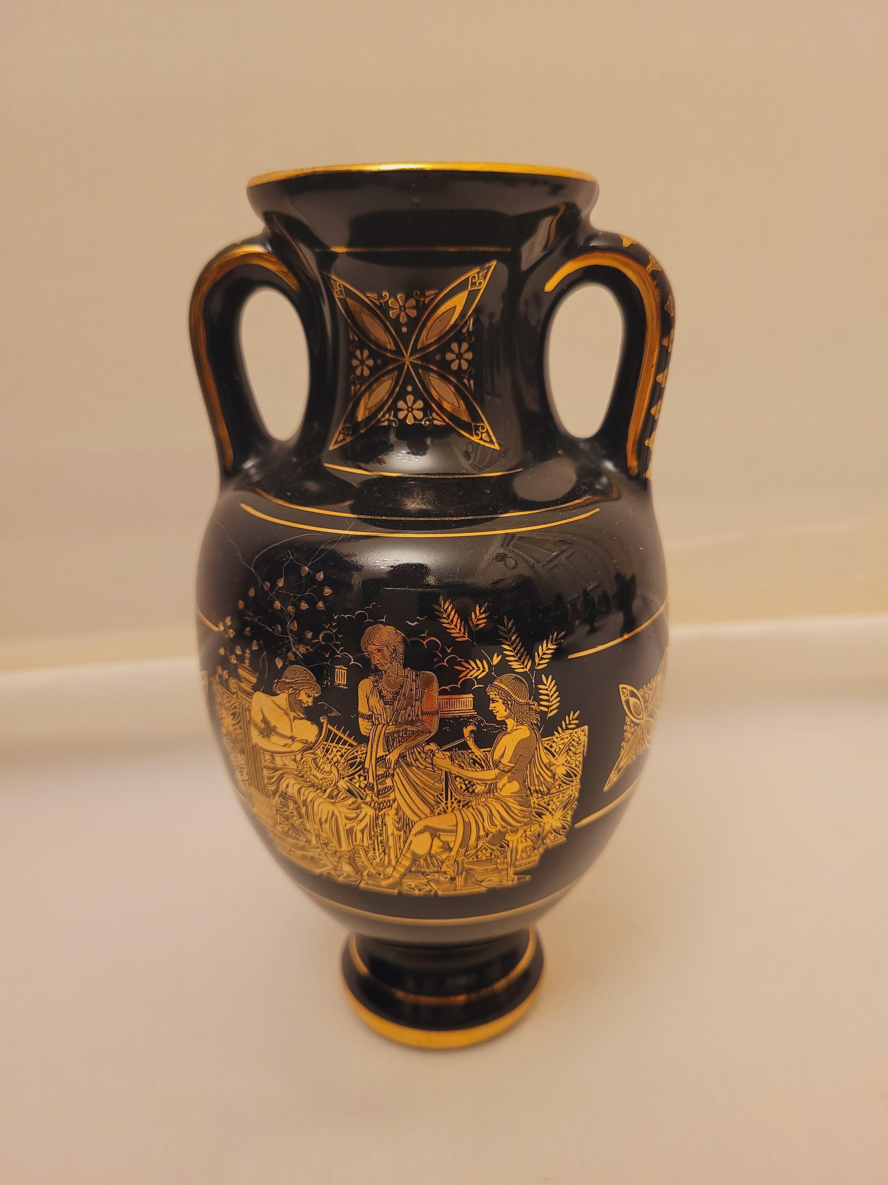 Hand Made Greek Ceramic Art Gilded with 24 karat Gold  1