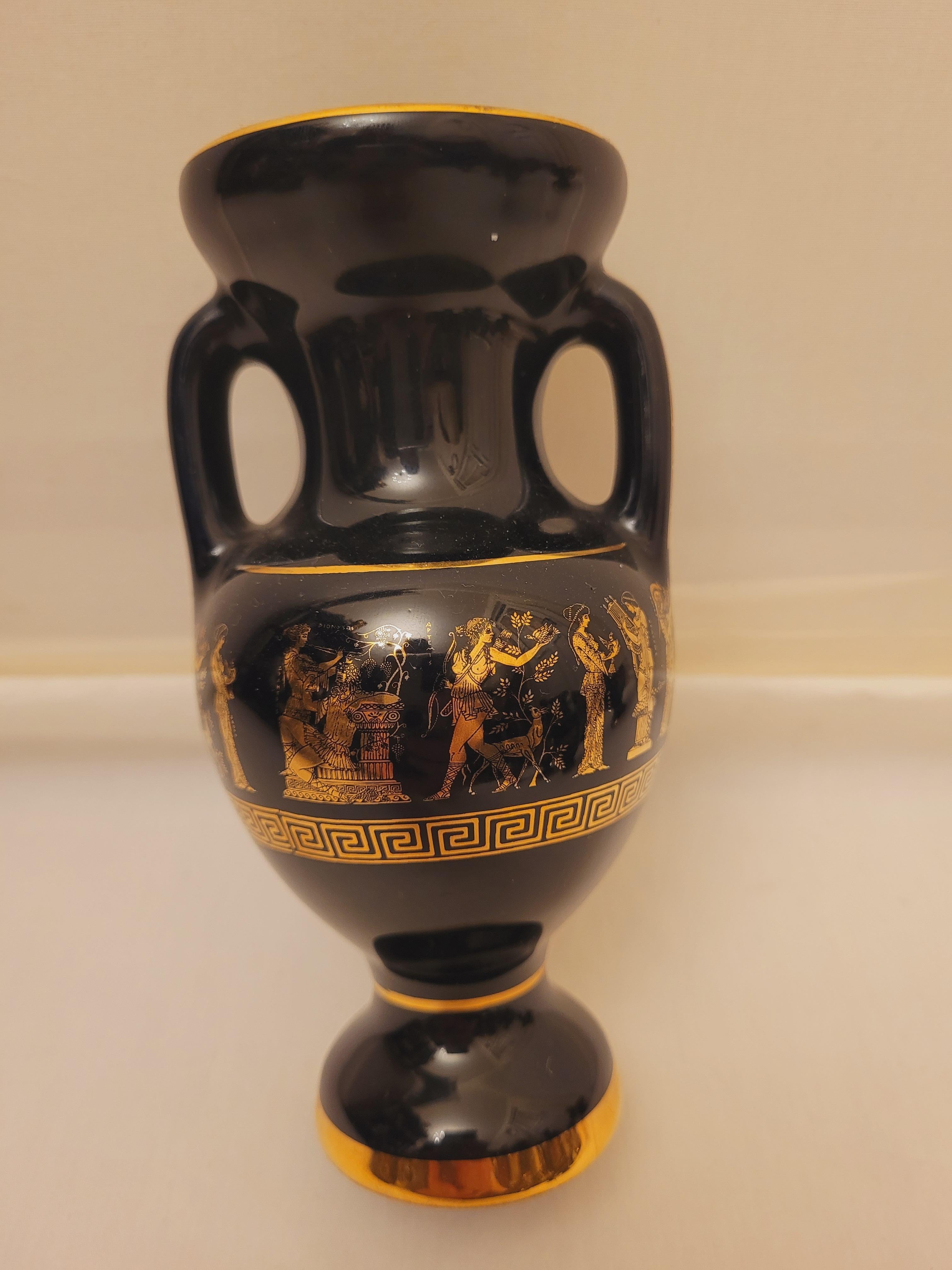 Mid-20th Century Hand Made Greek Ceramic Art Gilded with 24 karat Gold 