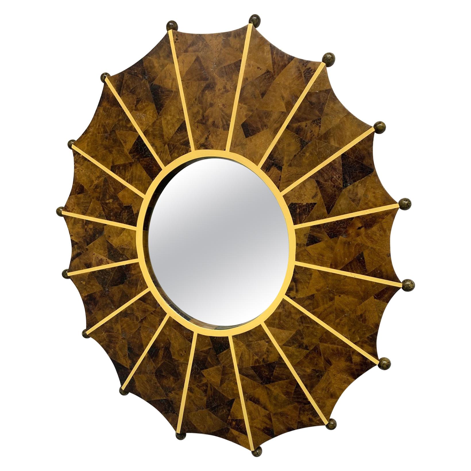 Handmade Horn Mirror with Inlay 