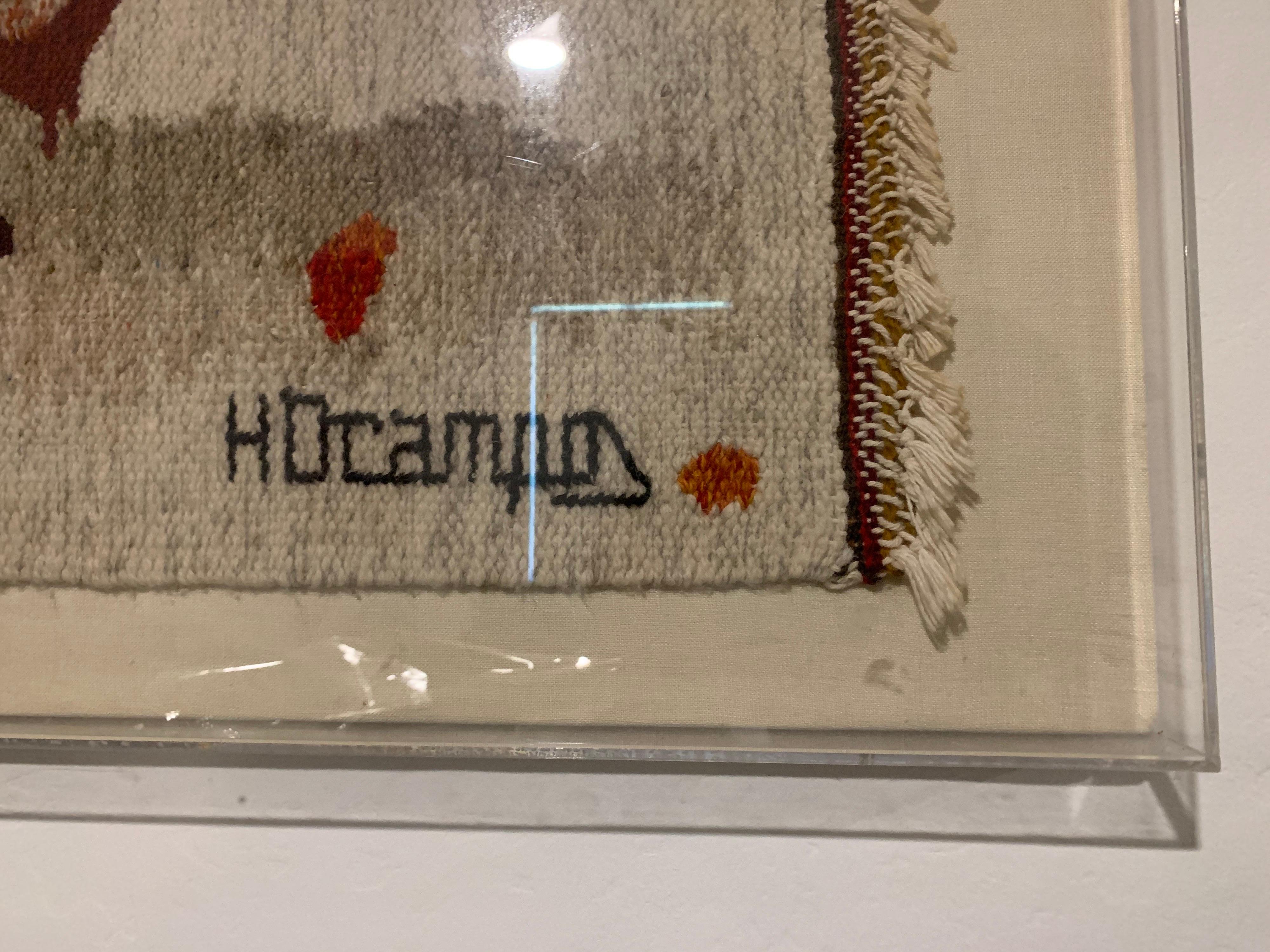 Argentine Handmade Indigenous Wool Rug from Northern Argentina, Framed Professionally For Sale