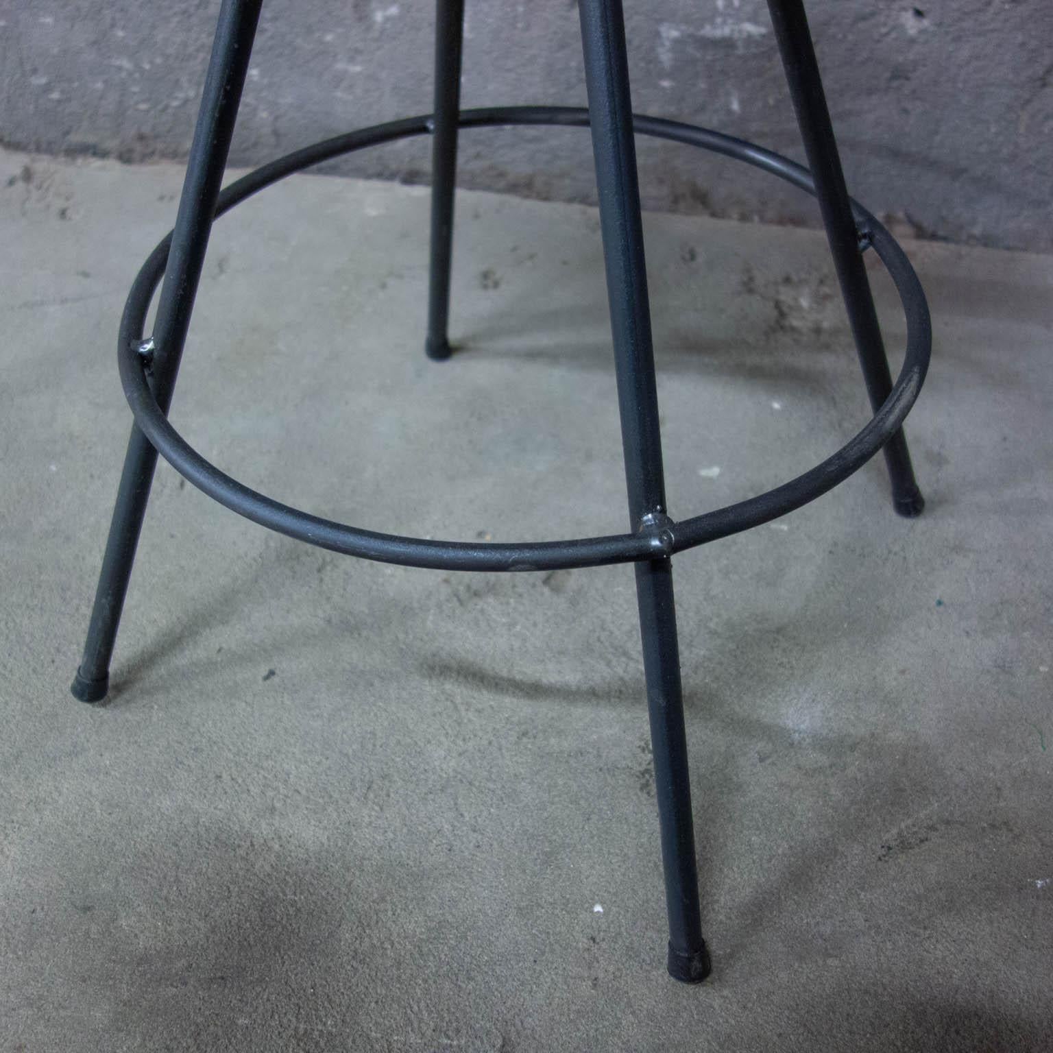 Handmade Industrial Bar Stools with Back and Spindle For Sale 7
