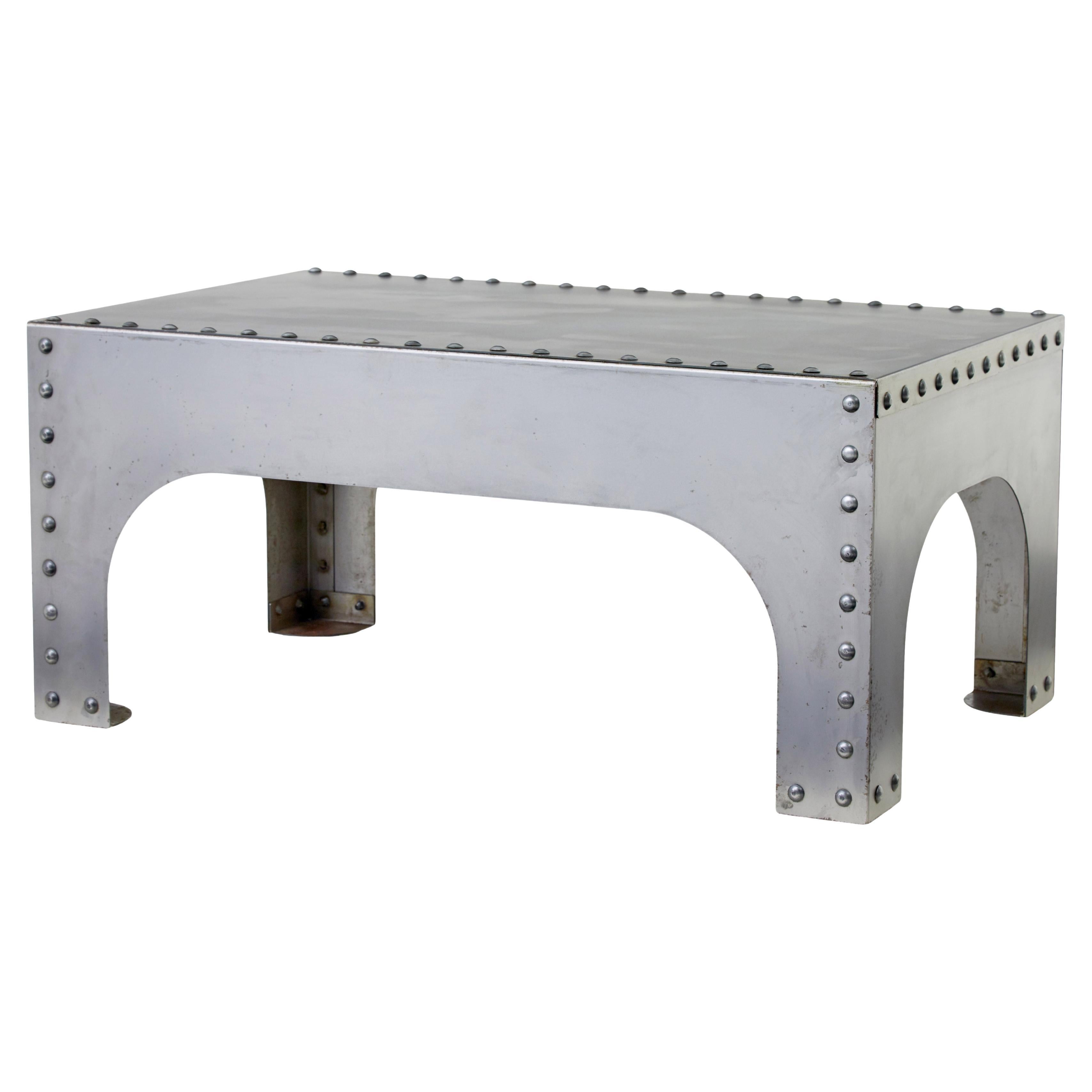 Hand made industrial steel coffee table