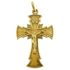 Hand-Made Italian Crucifix 18 karat Yellow Gold