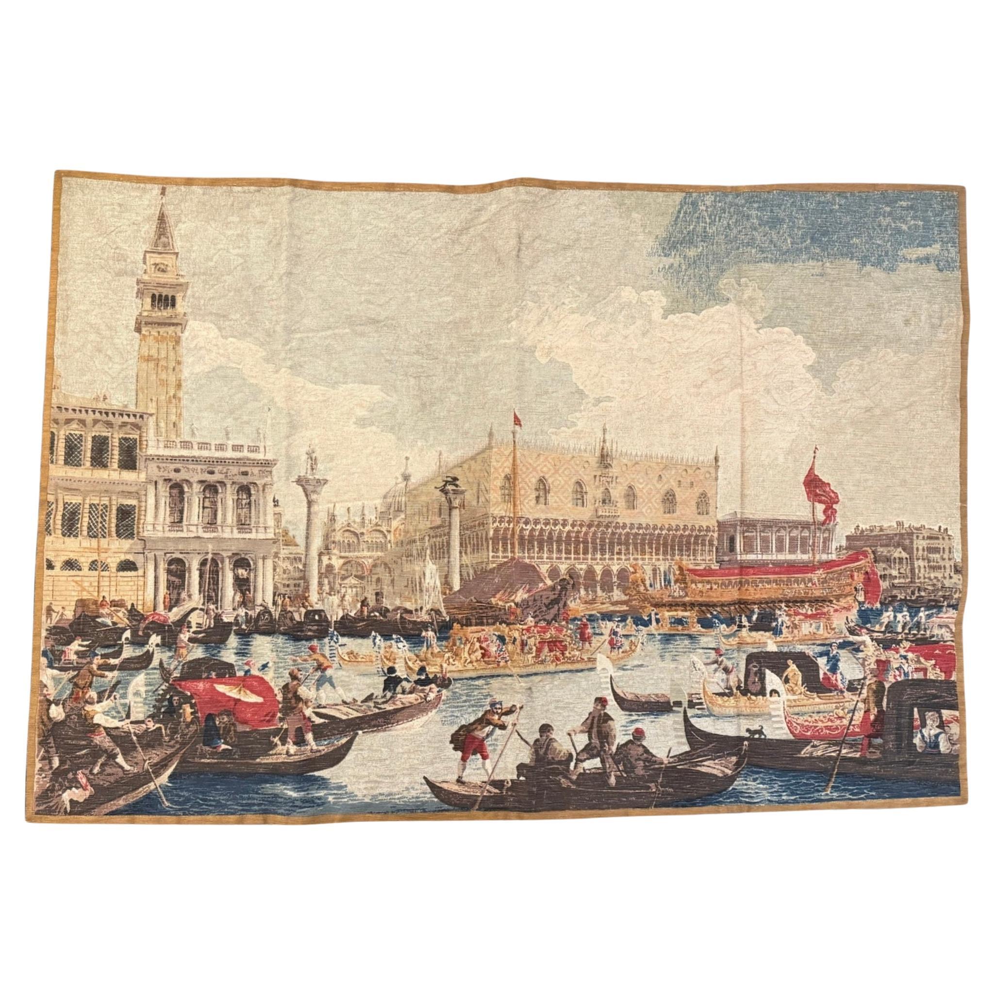 Hand Made Italian Map of Venice Wall Hanging Tapestry