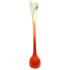 Handmade Large Glass Floor Vase, 1970s