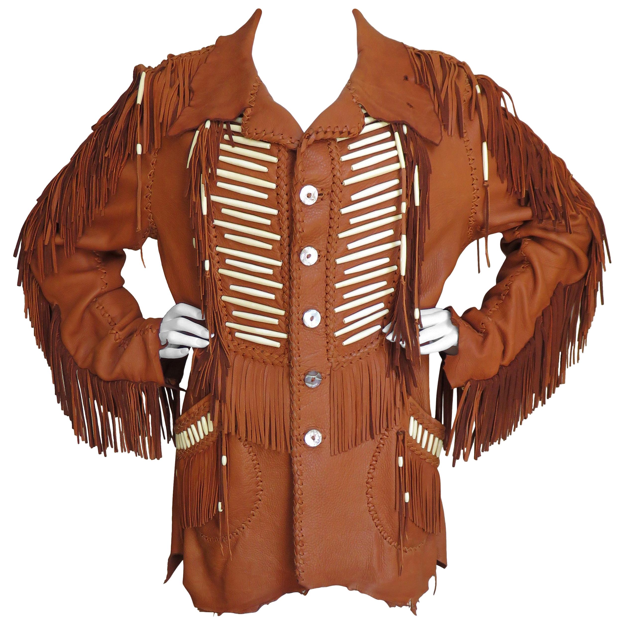 Mahopa Fringe Leather Jacket 1970s