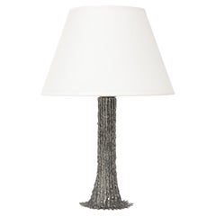 Hand made Lost Wax Pewter Tree Lamp, France, c. 1970, stamped, signed