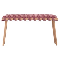 Hand Made Mauve Velvet Woven Bench 47" Length by Knots Studio