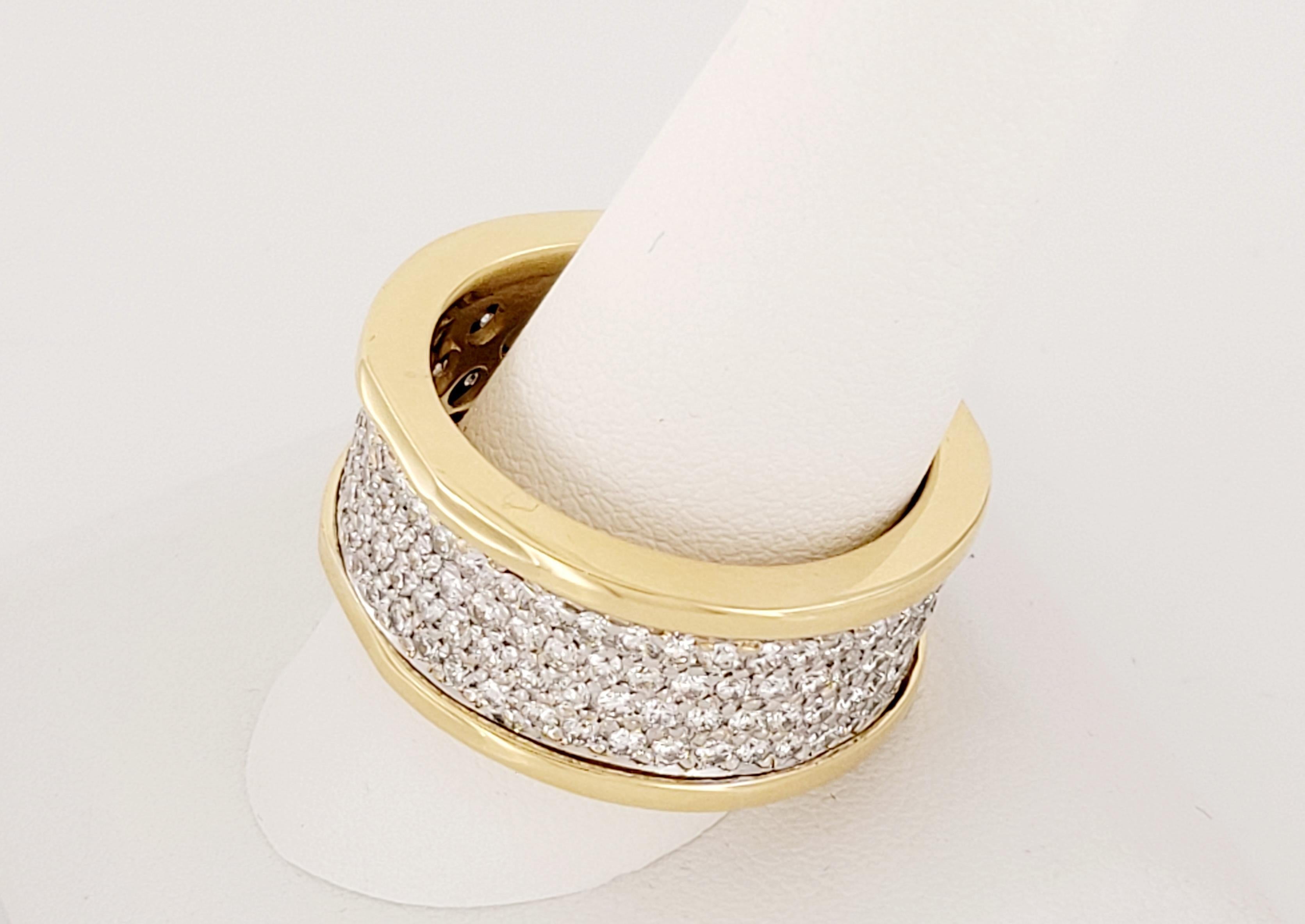 Taille ronde Hand Made Bague pour homme en or jaune 18K avec diamants Taille 13 en vente