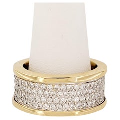Hand Made Men's 18K Gelbgold Ring mit Diamanten Größe 13
