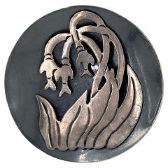 Hand Made Mexican Silver Flower Brooch Pin