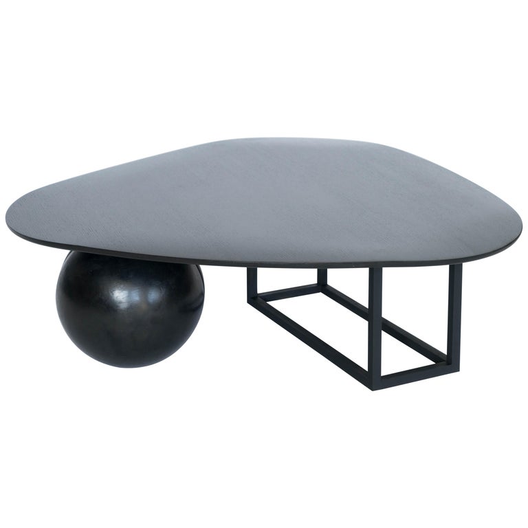 Hand Made Modern Contemporary Blackened Steel And Black Ash Coffee Table Hand Made Modern Contemporary Blackened Steel And Black Ash Coffee Table