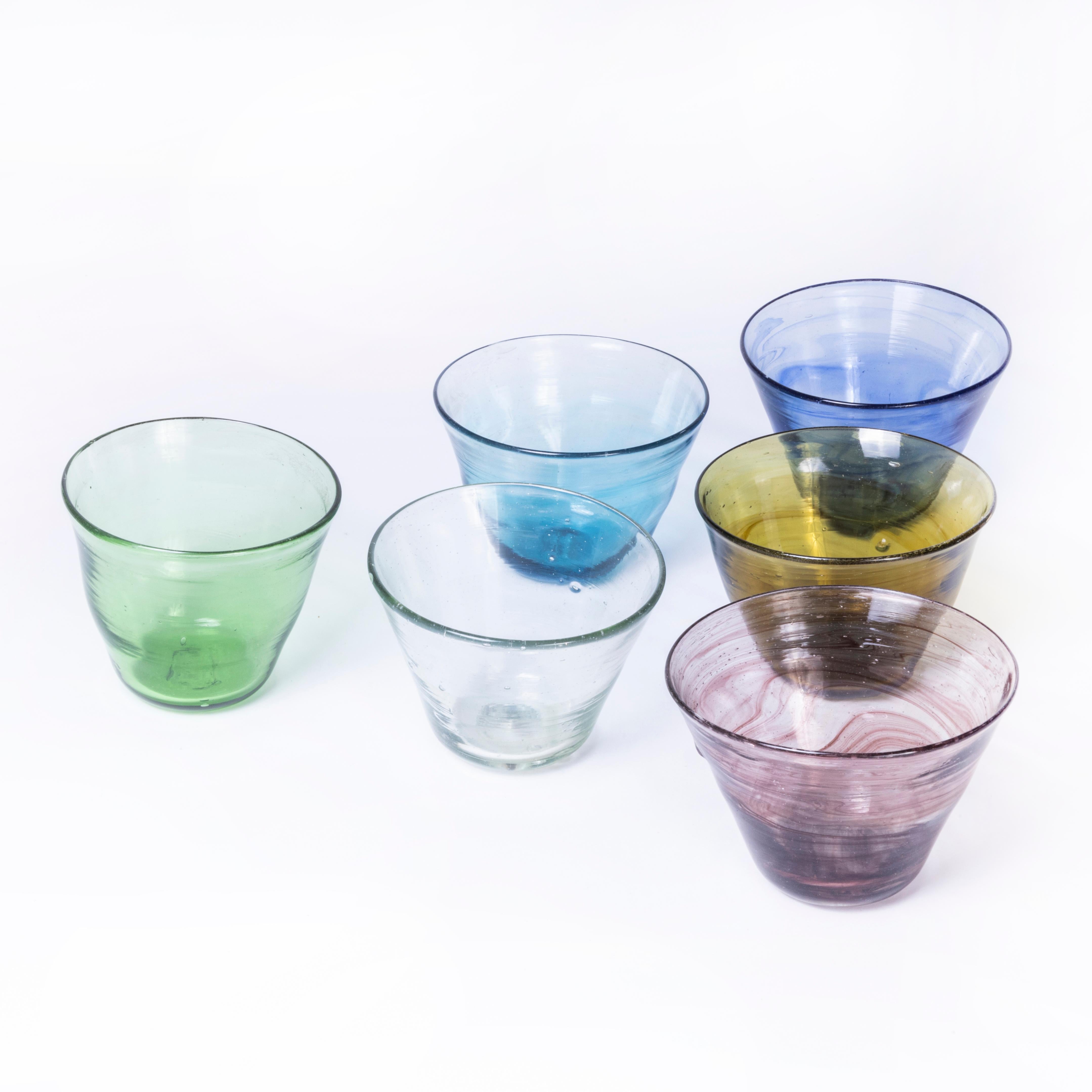 Hand Made Moroccan Glass Bowl - Set Of Eight In Excellent Condition For Sale In Hook, Hampshire